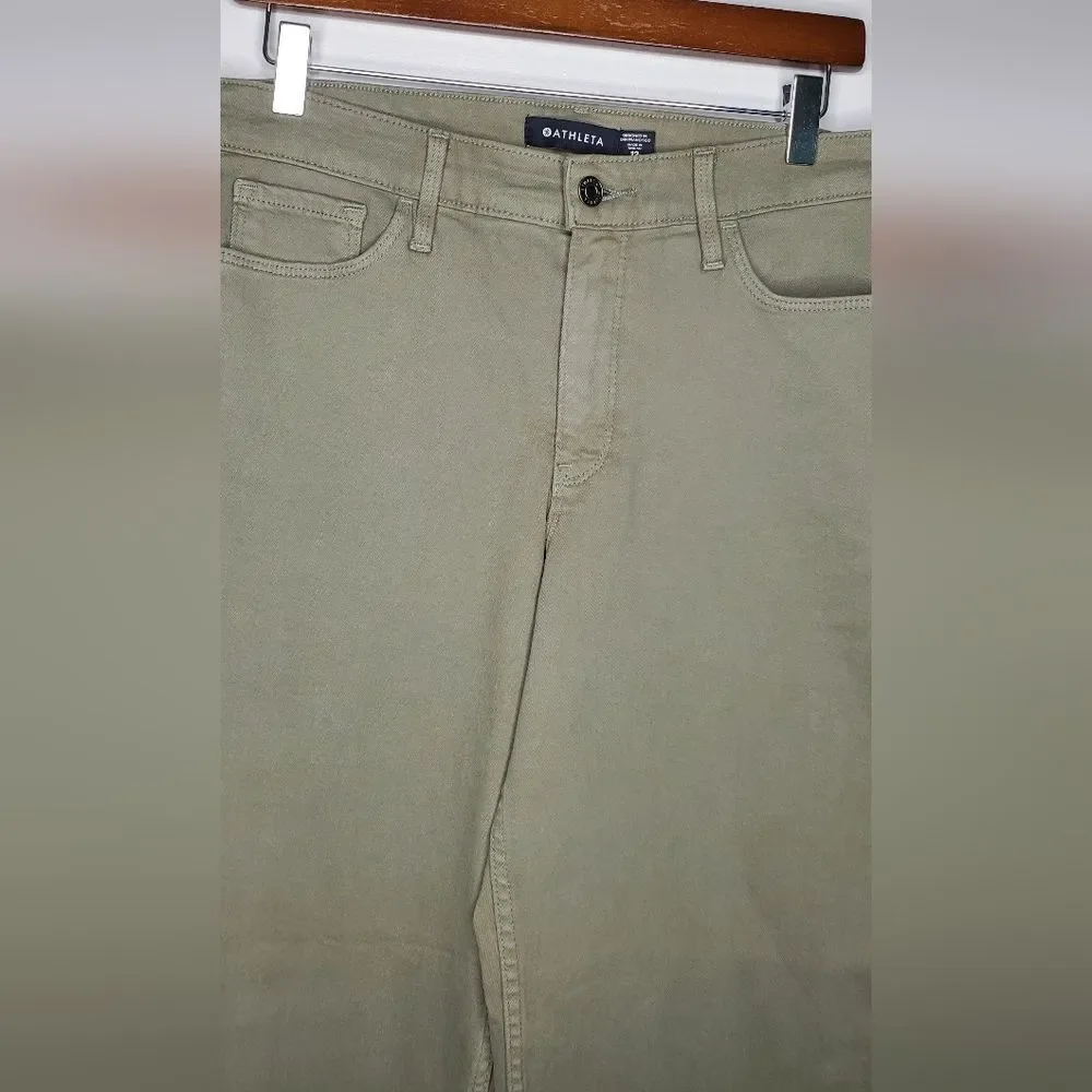 Athleta Green Cropped Pants Size 12 - Picture 4 of 9
